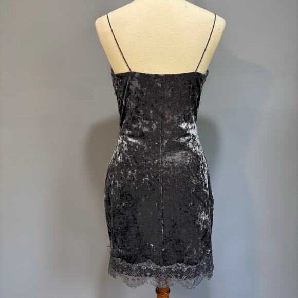 Vintage Guess crushed velvet and lace mini dress, size - Picture 7 of 9